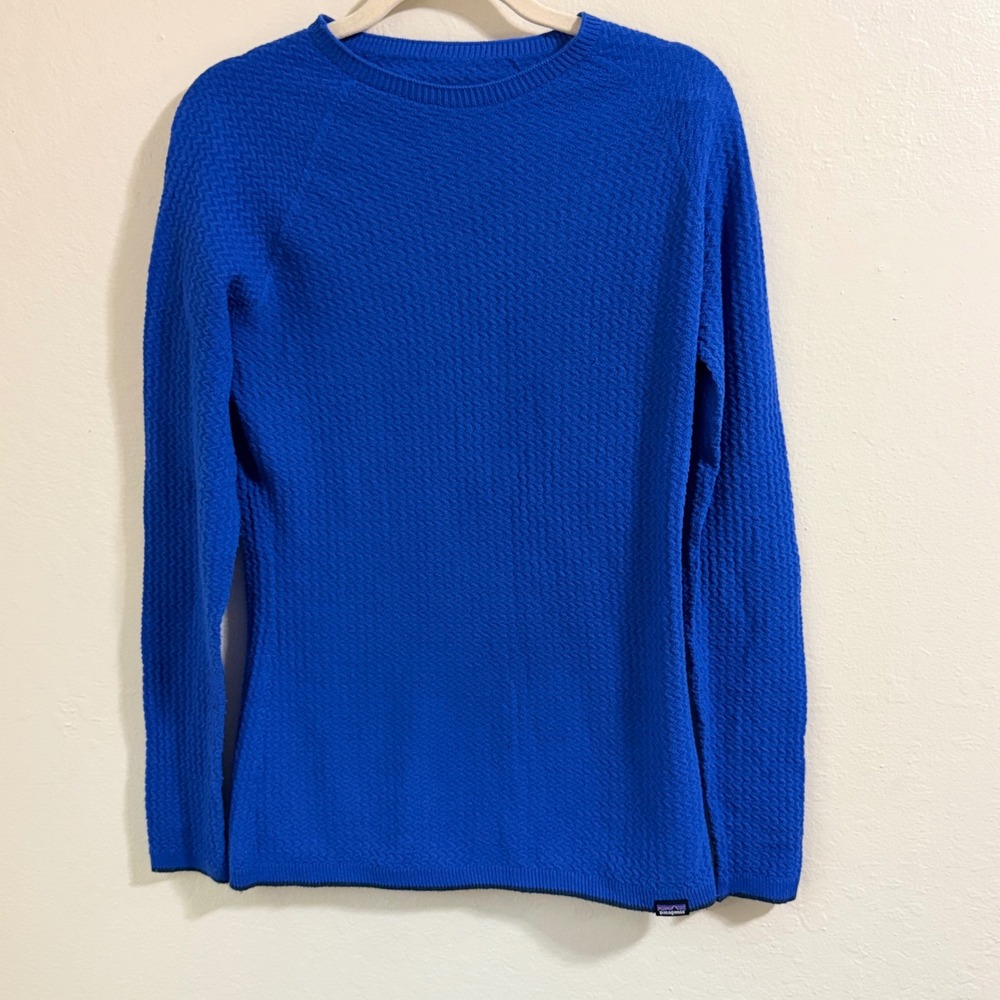Patagonia Capilene Air Crew Women Small Navy Good Merino Wool Knit Sweater